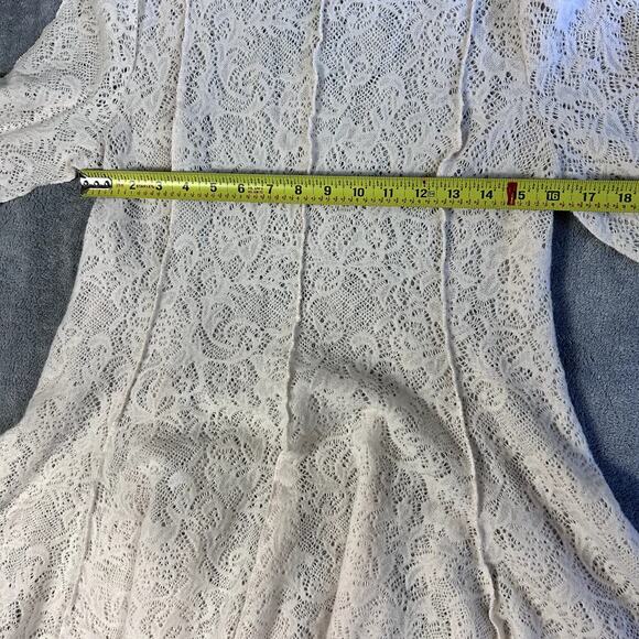 Free People Knit Sheer Boho Dress Women’s Small Soft Beige Cream - Picture 7 of 11